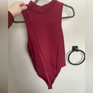 Target Rich Burgundy Sleeveless Bodysuit
